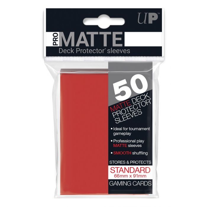 UP - Deck Protector Sleeves - PRO-Matte - Standard Size (50) - Red