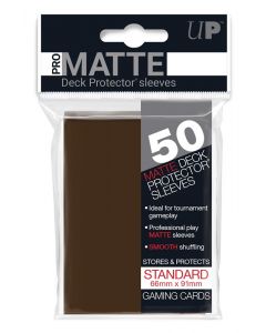 UP - Deck Protector Sleeves - PRO-Matte - Standard Size (50) - Brown